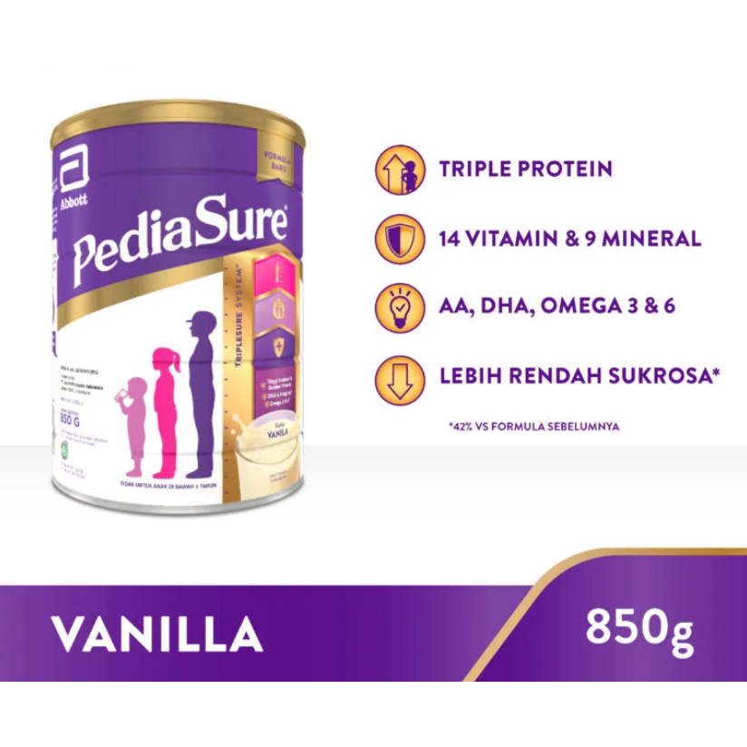 

Susu Formula PediaSure Triplesure - Vanila [850 g] kaleng