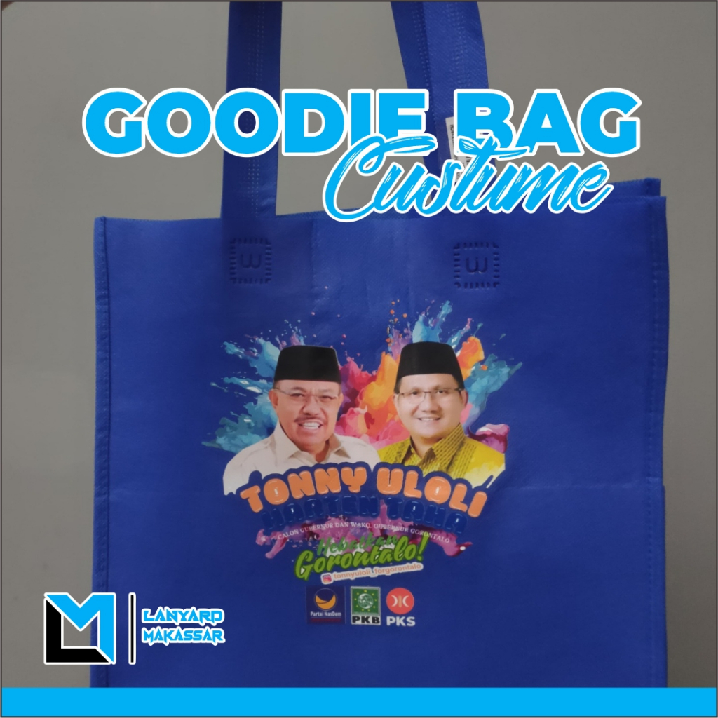 CETAK CUSTOM GOODIE BAG TAS BELANJA | TAS SPUNBOND FREE DESAIN