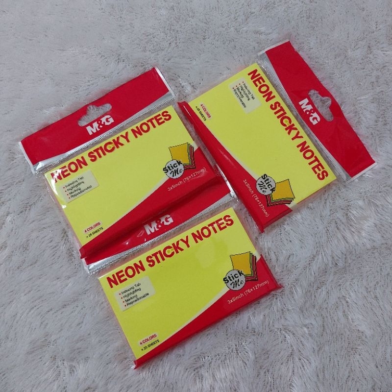

M&G Memo Tempel Sticky Notes YS185 ukuran 76x127mm 4 warna neon