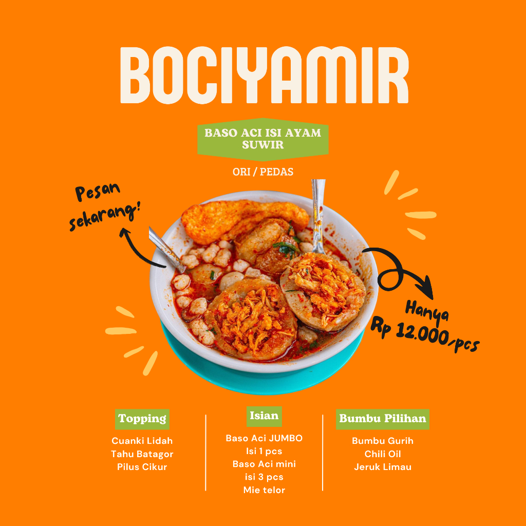 

BOCIYAMIR JUMBO (Baso Aci Ayam Suwir)