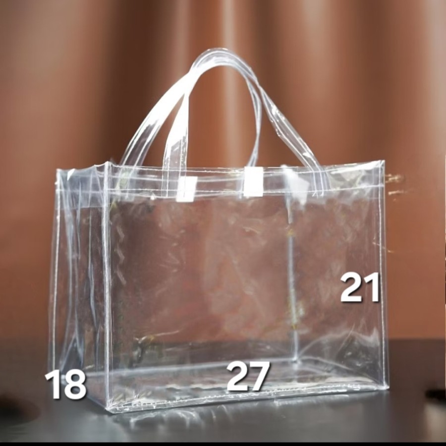 

5pcs Tas Mika Bening Goodie bag Bento 27x18x21cm