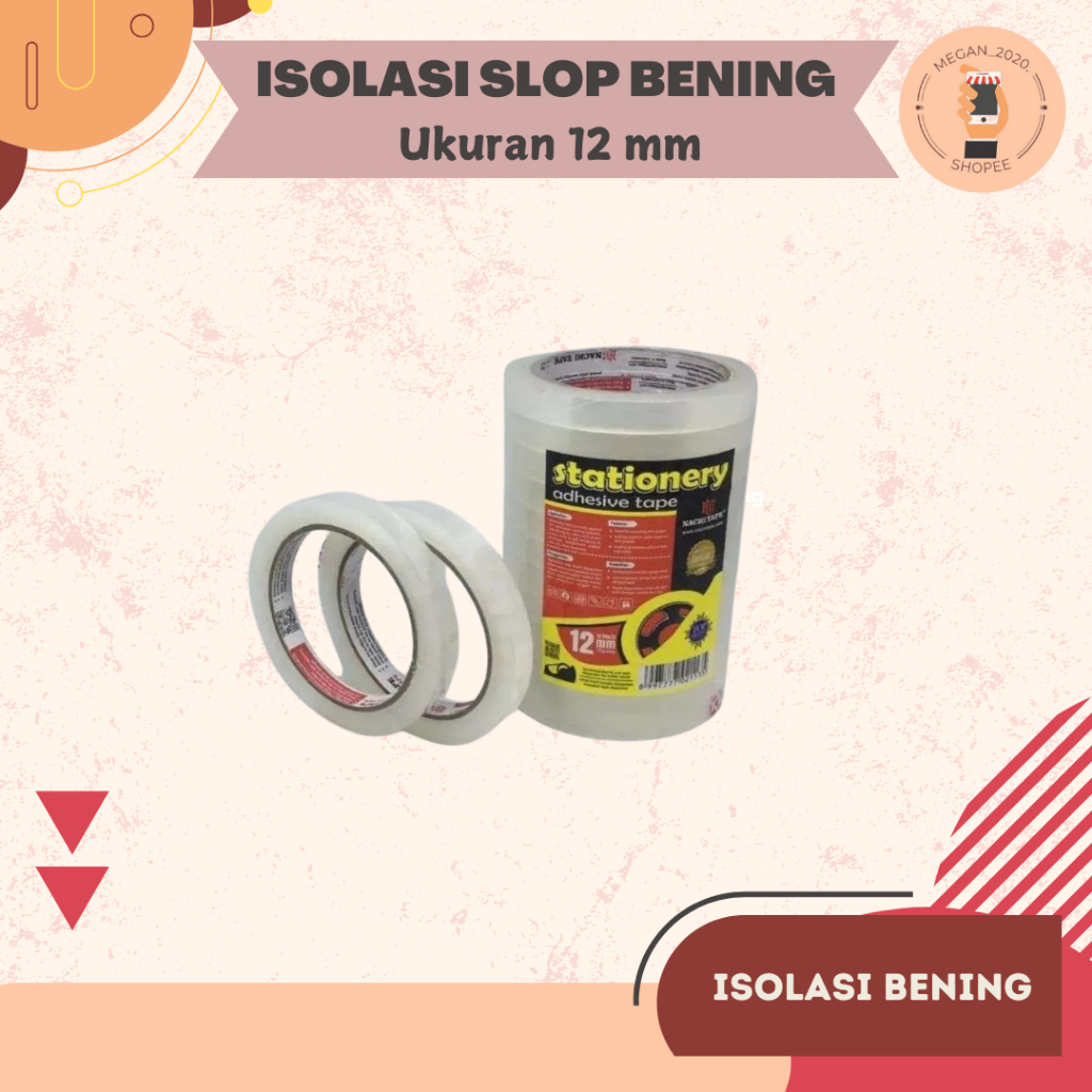 

ISOLASI 12MM NACHI Tape Lakban Plakban Bening 12mm Selotip Solasi 1/2InchI Slop Stationery atk Murah