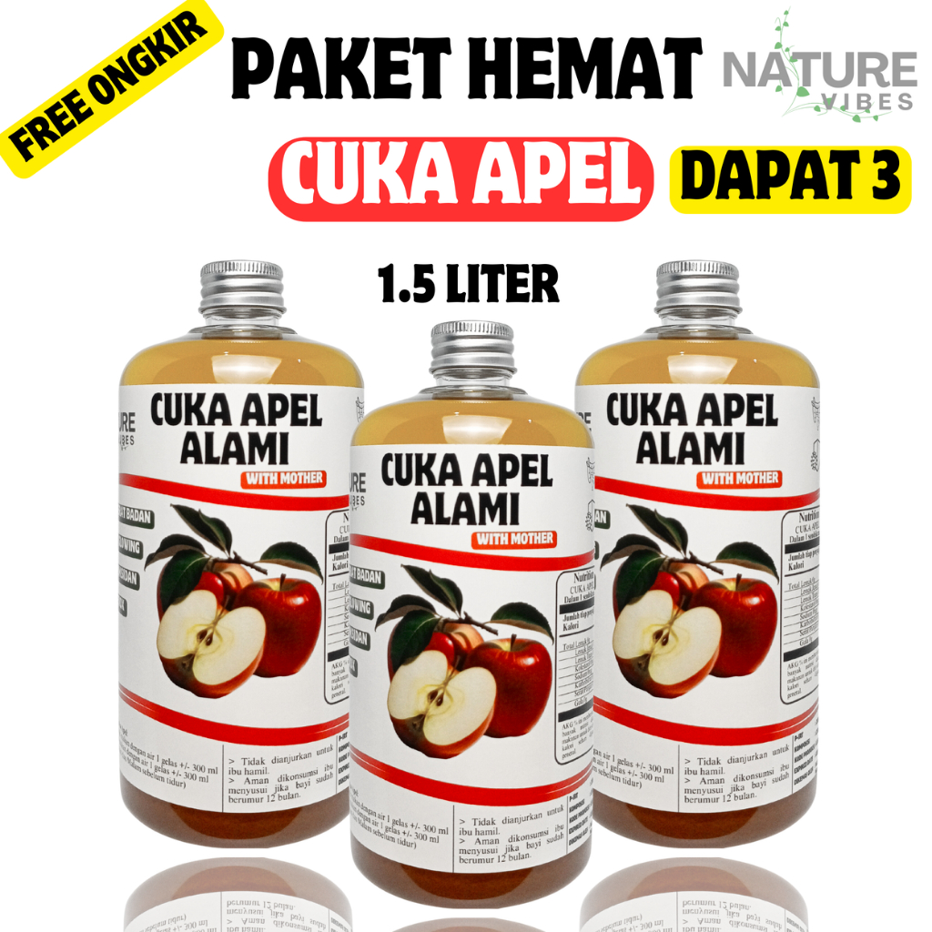 

PAKET HEMAT 3 PCS CUKA APEL 500 ML