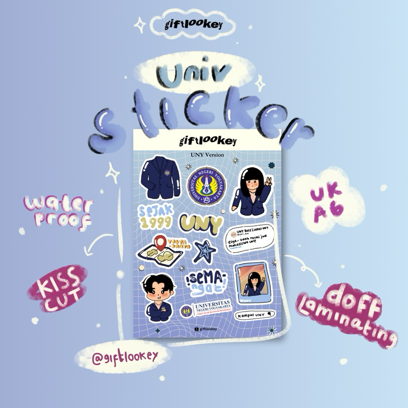 

[UNY] Sticker Universitas/Sticker Lucu/Sticker Aesthetic/Sticker Kiss Cut