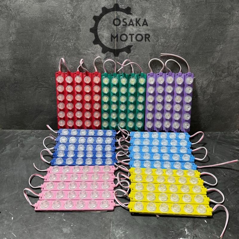 Lampu LED Modul 6 Mata Bulat Timbul 12 Volt dan 24 Volt Lampu Variasi Tempel WaterProof 6 Titik LED 