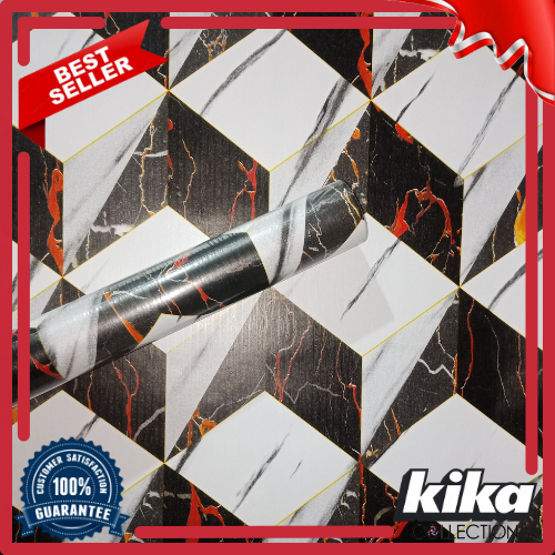 Wallpaper Dinding Motif marmer 3D Granit Putih 45cm x 5m  Wallpaper Sticker Dinding 3D Granit Putih