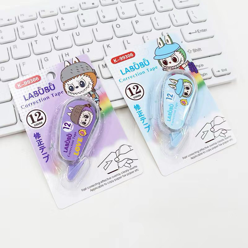 

LABUBU Tip X Roll Karakter Lucu tip-ex Kertas Fancy Karakter Tape Students Stationary School 8M Multiple Color Tipe-x Karakter Lucu Penghapus PenaTip-ex Kertas Mini souvenir anak sekolah