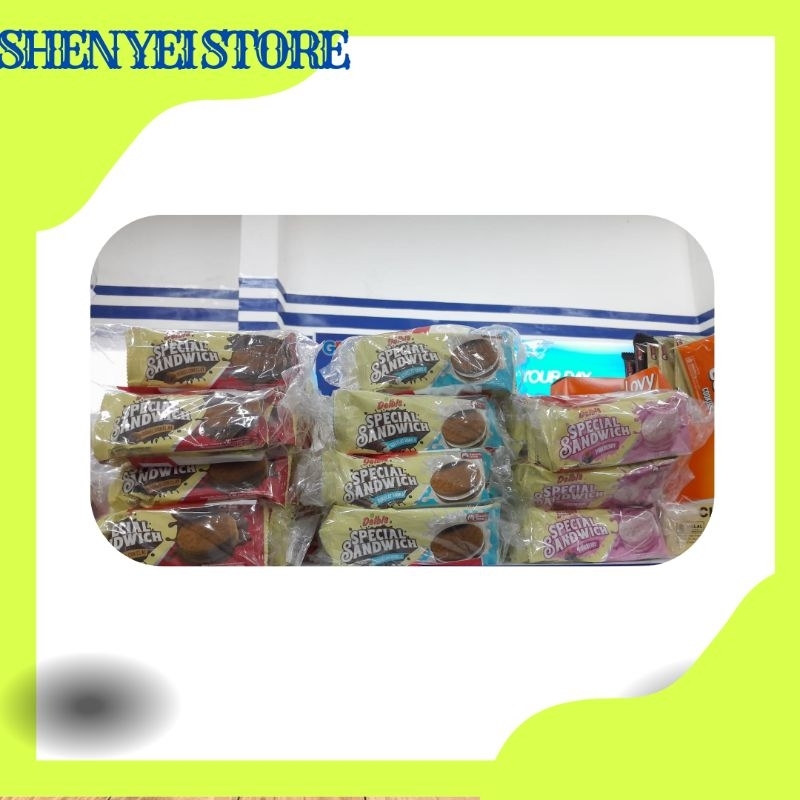 

Delbis Special Sandwich varian Coklat Vanila /double coklat/Pink Berry 19.4gr (1 Renceng 10 sachet)