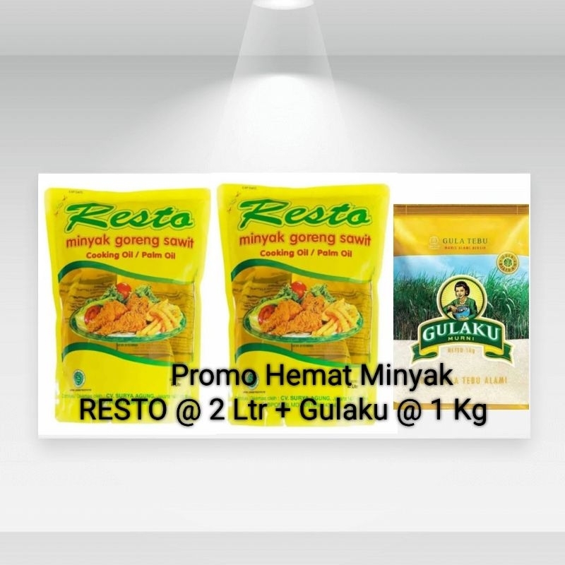 

RESTO Minyak Goreng 2 Liter Twin Pack|Bundling Hemat