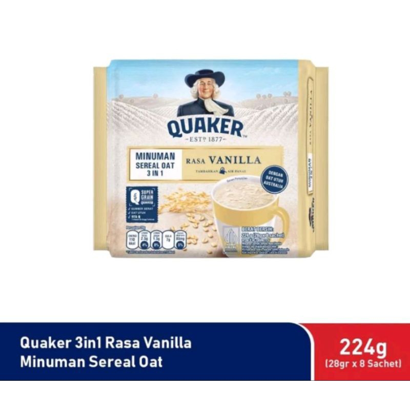 

quaker oat 3 in 1 240 gr 8 sachet