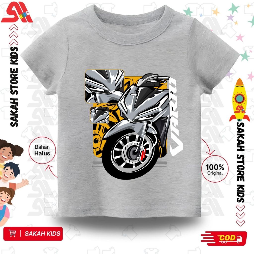 SAKAH Kaos Anak Custom Nama MOTOR VARIO 150 NEW 3 Bahan Katun Combed 30S