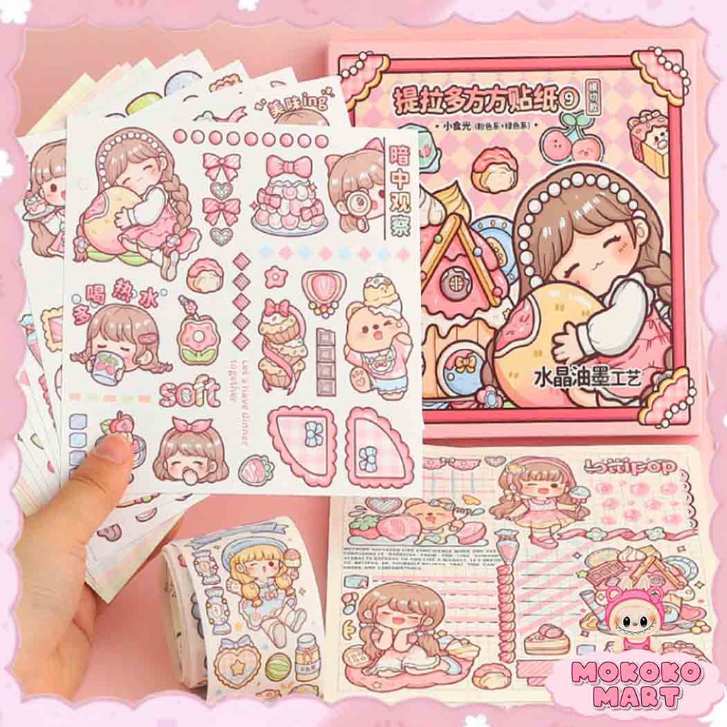 

MM Stiker Pack Dodogirl DIY Dekorasi Case HP Botol Sticker Journaling Cantik Edisi SNACK GIRL TLD139