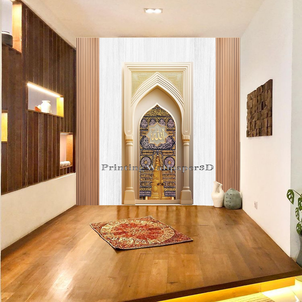 Wallpaper Custom 3D Tema Mihrab Masjid | Musholla | Islami | Wallpaper Masjid | Wallsticker | Wallpa