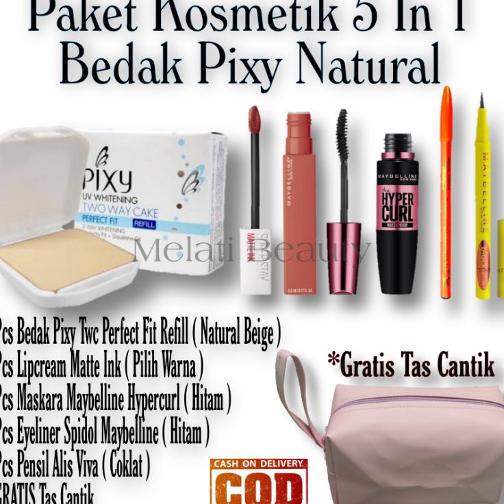 Produk Update  Paket Kosmetik 5 In 1  Paket Kosmetik  Kosmetik  Kecantikan  Paket Maybelline  Make U