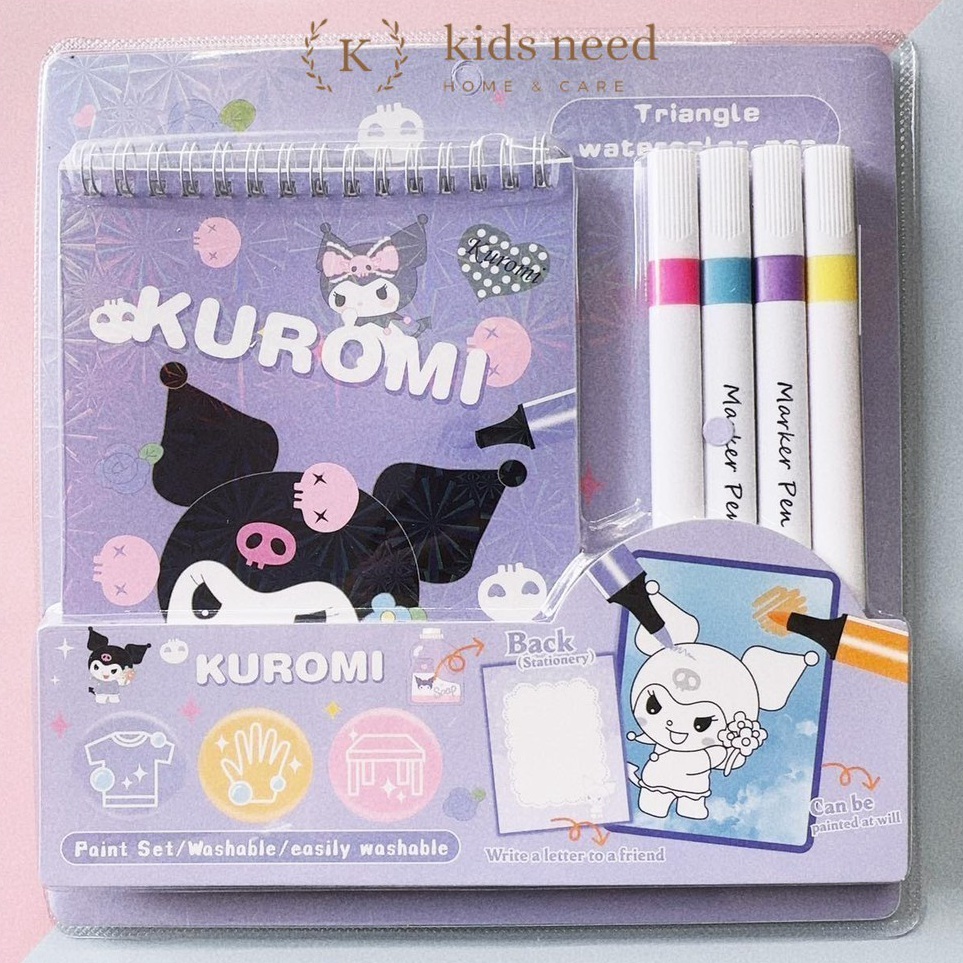 

Pusat Termurah paint set Buku gambar karakter anak Buku binder mewarnai free coloring book pen maker premium paint set kuromi sanrio easily washable kado souvenir iigen