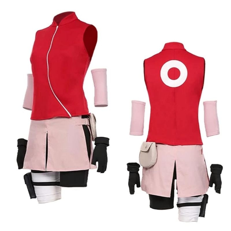 costum cosplay anime haruno sakura kostum ninja haruno wanita