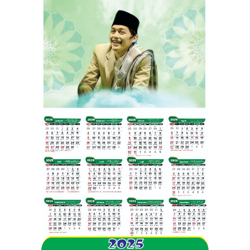 

KALENDER 2025 CUSTOM FOTO KALENDER DINDING TEMPEL 12 BULAN UKURAN A3+ (32x48 cm)