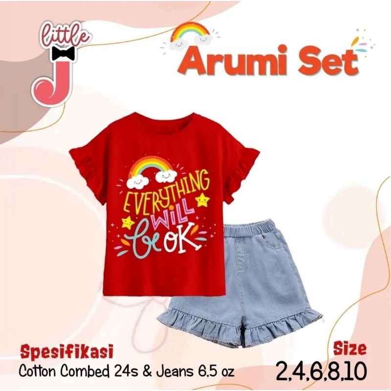 ARUMI SET/ SET ARUMI/ARUMI SET ANAK/SETELAN ANAK PEREMPUAN/SETELAN ANAK CEWEK/SETELAN PENDEK ANAK CE