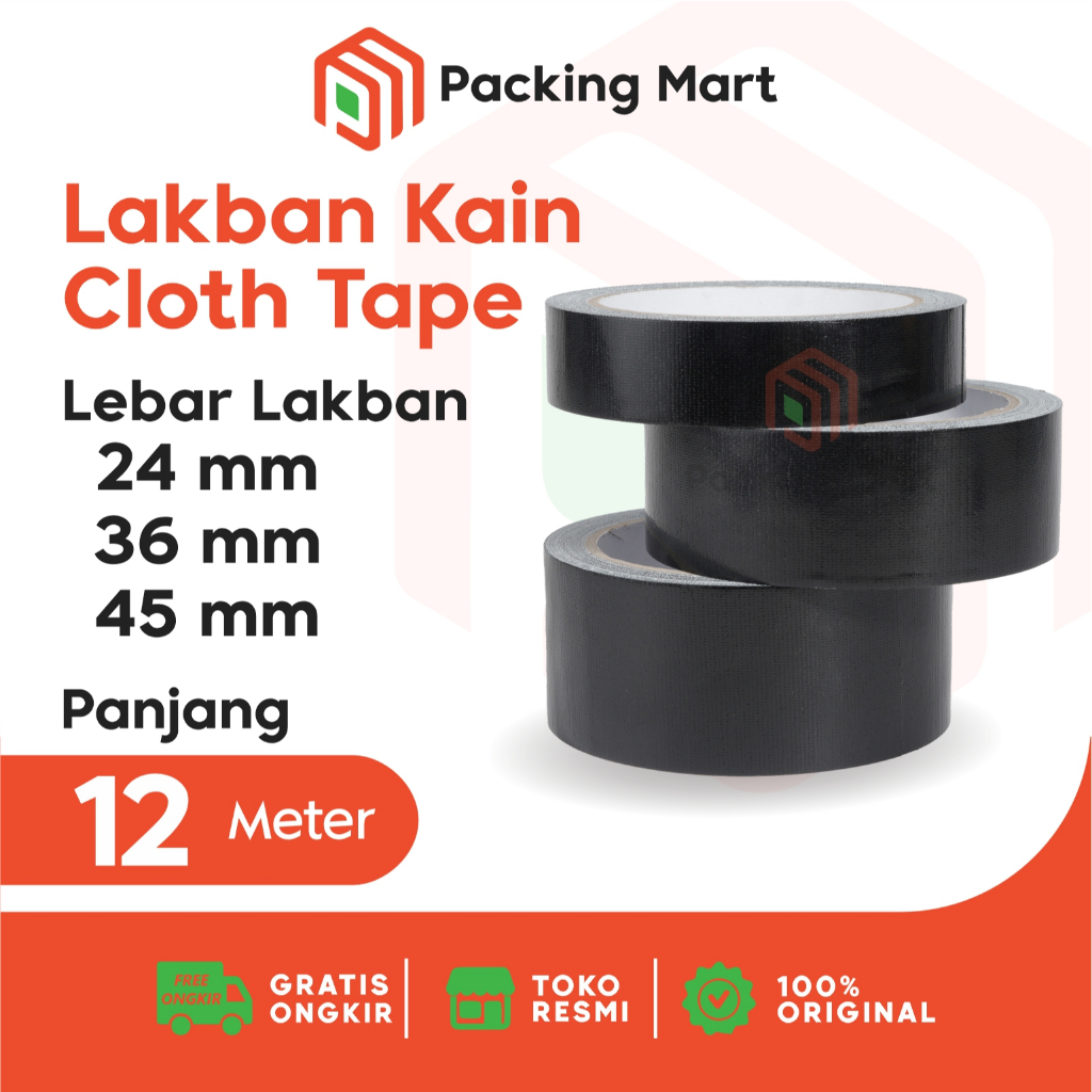 

Lakban Kain Selotip Isolasi Cloth Tape 24 mm 36 mm 48 mm