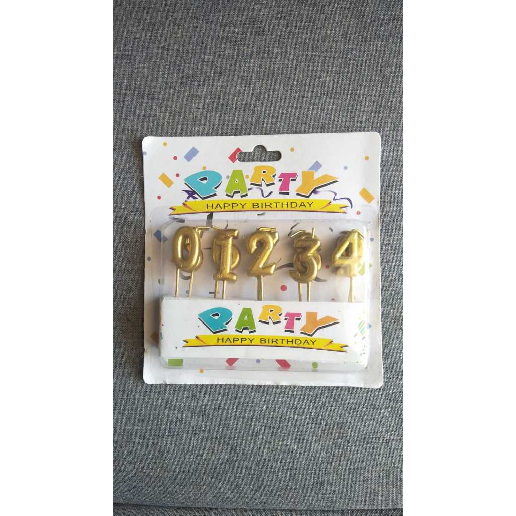 Beryllicious.id - Lilin angka mini warna gold 1 set lilin ulang tahun candle birthday warna emas ssa