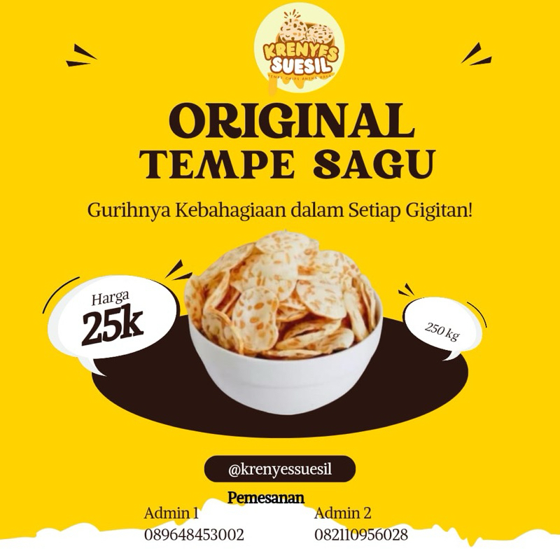 

KERIPIK TEMPE SAGU Original/balado/asin pedes/jagung bakar/jagung manis KERENYES SUESIL ENAK GURIH LEZAT