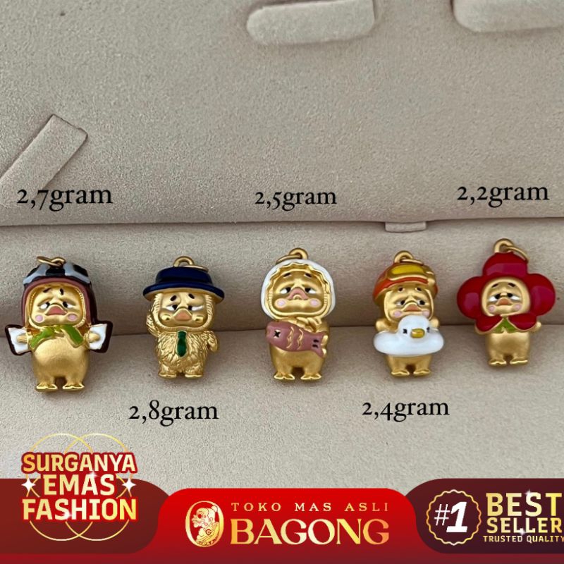 LIONTIN / CHARM UPSET DUCK EMAS 24K HONGKONG HK 999% - ASLI BAGONG GOLD BAGONG EMAS