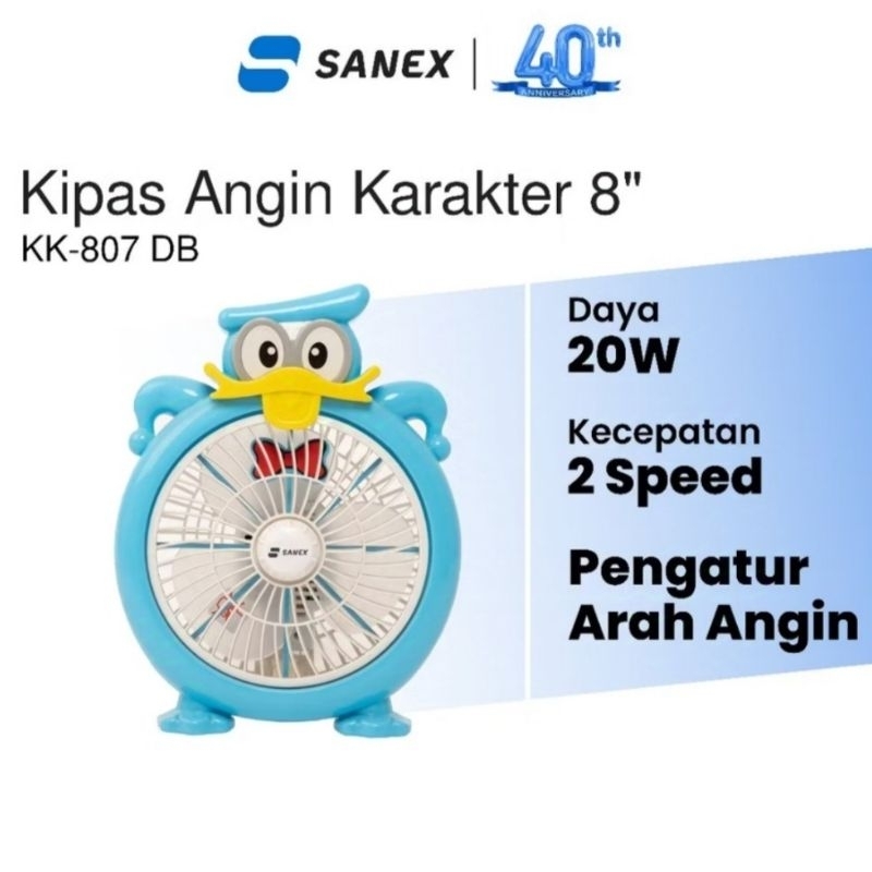 SANEX KIPAS ANGIN KARAKTER KK-807 DB/KIPAS ANGIN KARAKTER MURAH/KIPAS ANGIN KARAKTER/KIPAS ANGIN MEJ