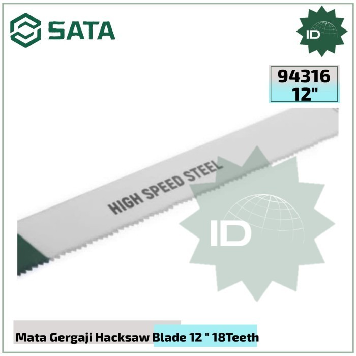 Mata Gergaji 93416 HSS Hacksaw Blade 12", 18 Teeth Inch Sata Tools