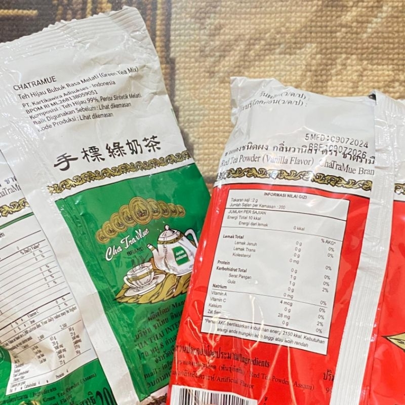 

Teh chatramue teh thailand hijau dan teh merah | teh cha tra mue 200 dan 400gr