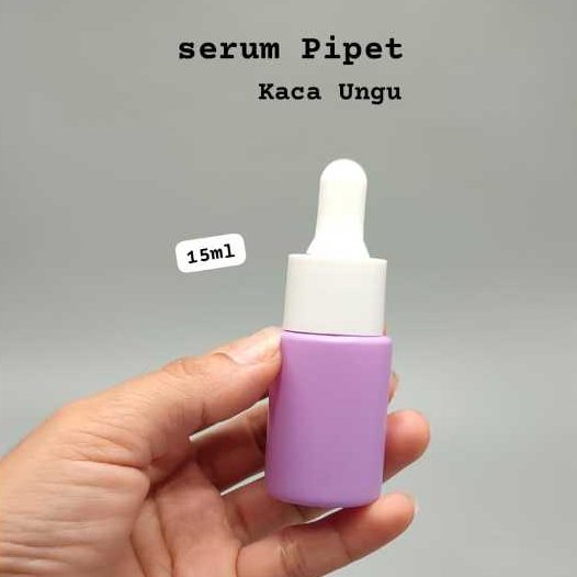 Botol 15ml Serum Botol Kaca ungu Botol Pipet Kemasan Wadah Botol Kosong Skincare Kecantikan Botol Ka