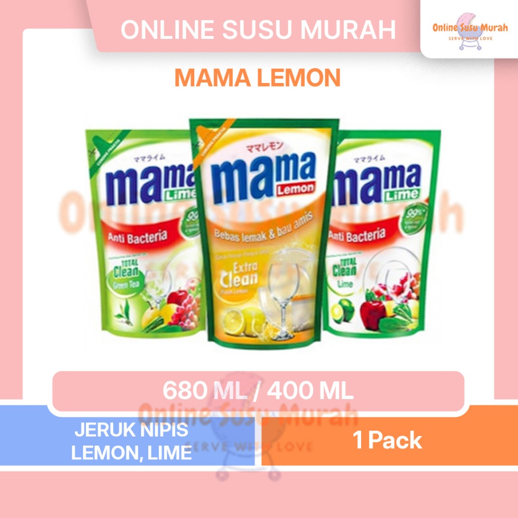 MAMA LEMON 680 ML SABUN CUCI PIRING JERUK NIPIS LIME LEMON REFILL 400 ML & 680 ML PRLA