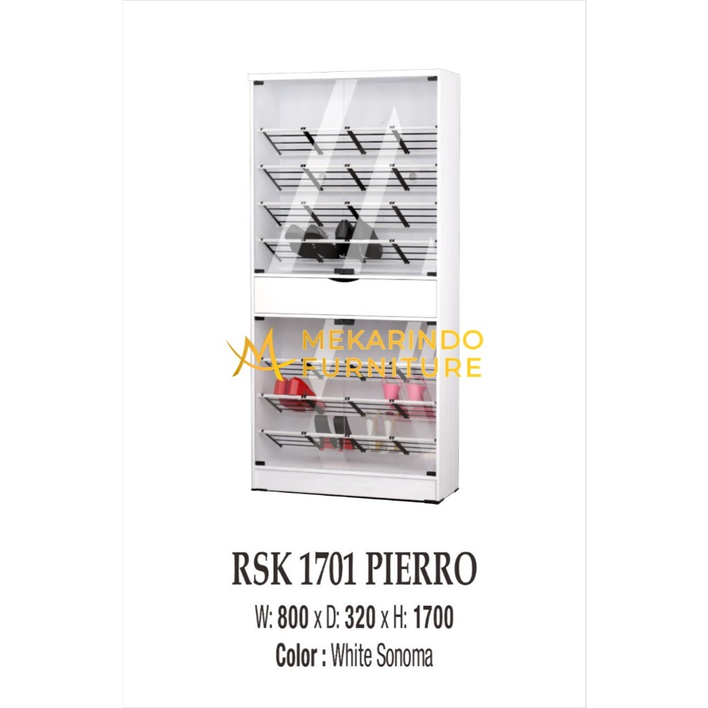 Rak Sepatu Kaca RSK 1701 Pierro