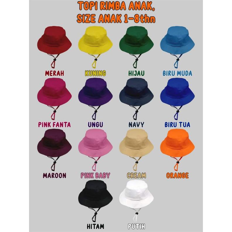topi rimba anak / topi outdoor anak/ topi safari anak