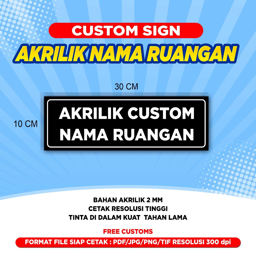 

Custom Akrilik Nama Ruangan | Sign Board Acrylic | Papan Nama