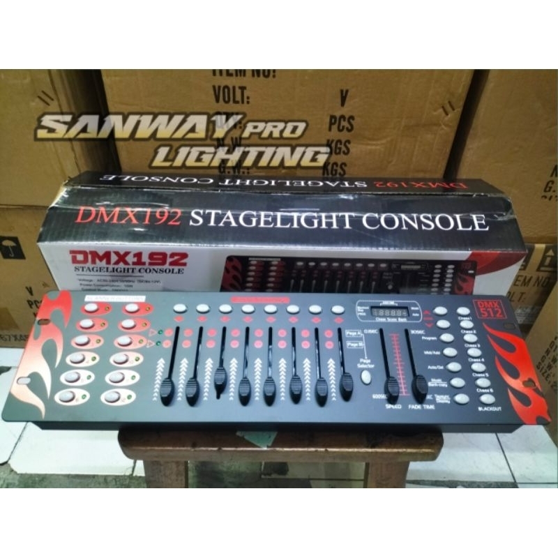 Mixer dmx 192 hitam merah, mixer untuk lampu lighting controller lighting
