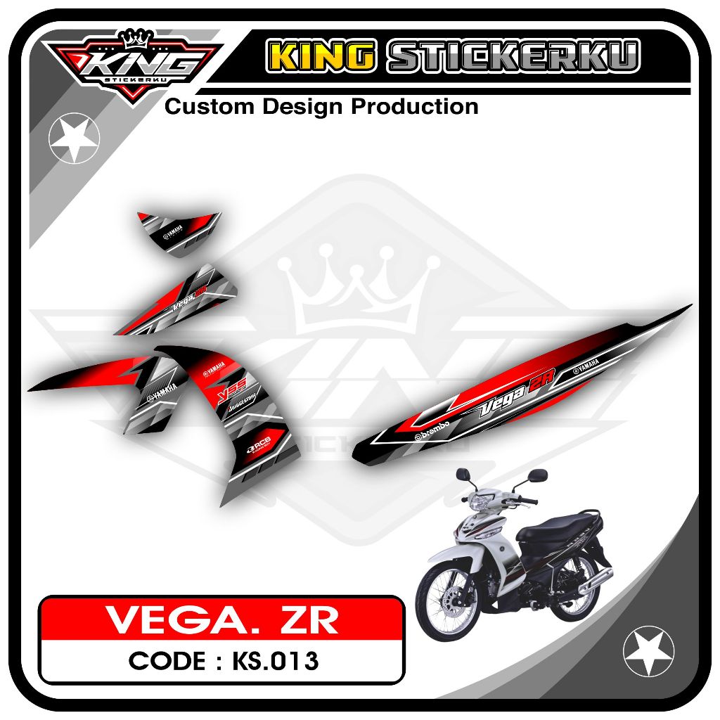 Stiker Variasi Vega ZR - Stiker Striping Standar Vega ZR Motif Racing KS.13