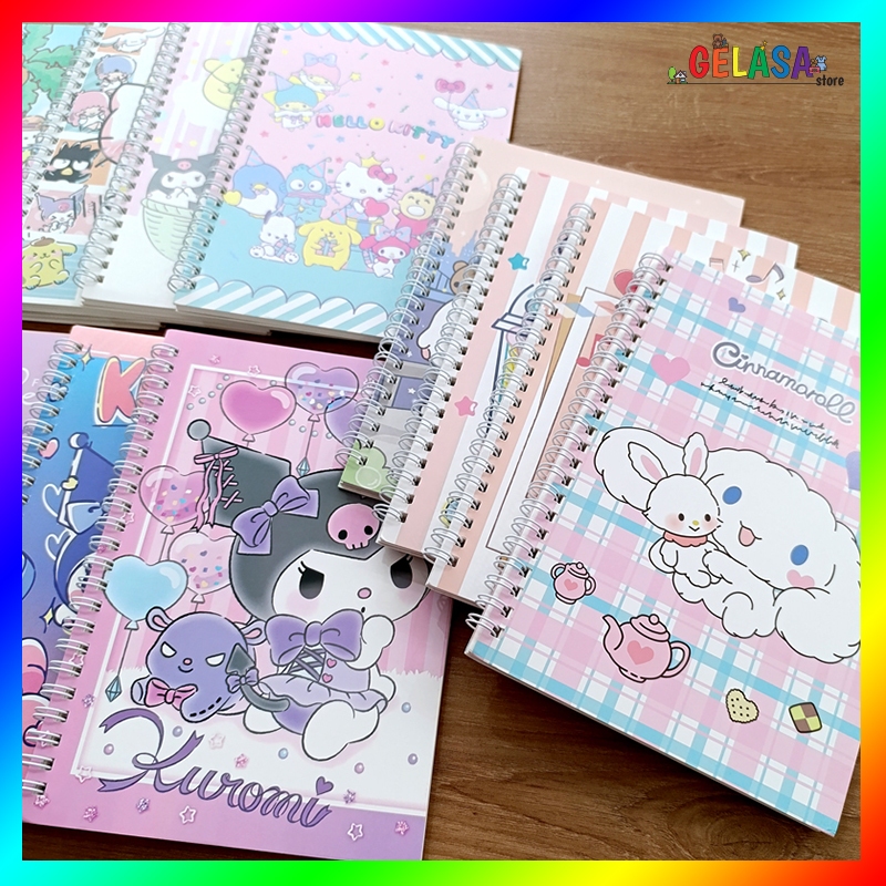 

Gelasa Buku Tulis Diary Notebook A5 Ringbook motif SANRIO
