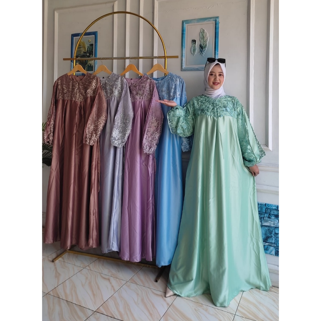 CLARISSA MODEL GAMIS TERBARU DRESS WANITA FASHION MUSLIM GAMIS VELVET DRESS VELVET TERBARU