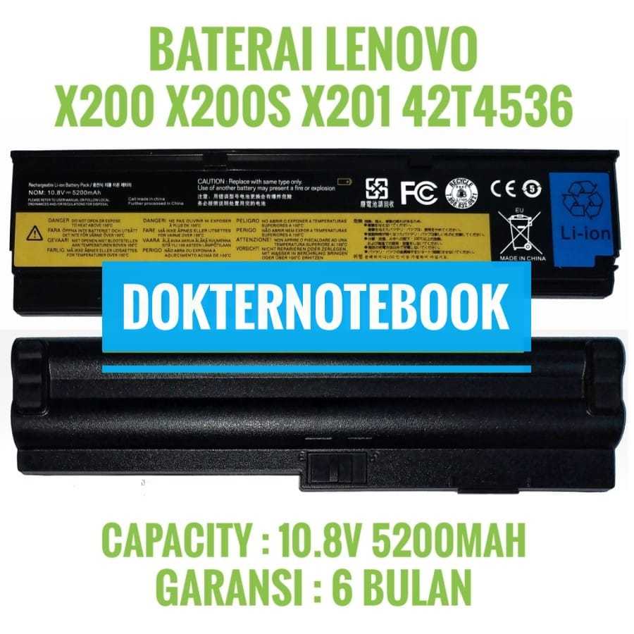 BATERAI LENOVO X200 X200S X201 42T4536 BLACK