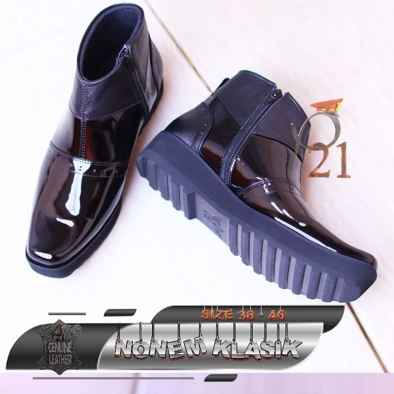 P21 Nonem Sepatu Pdh TNI Polri Kulit Asli
