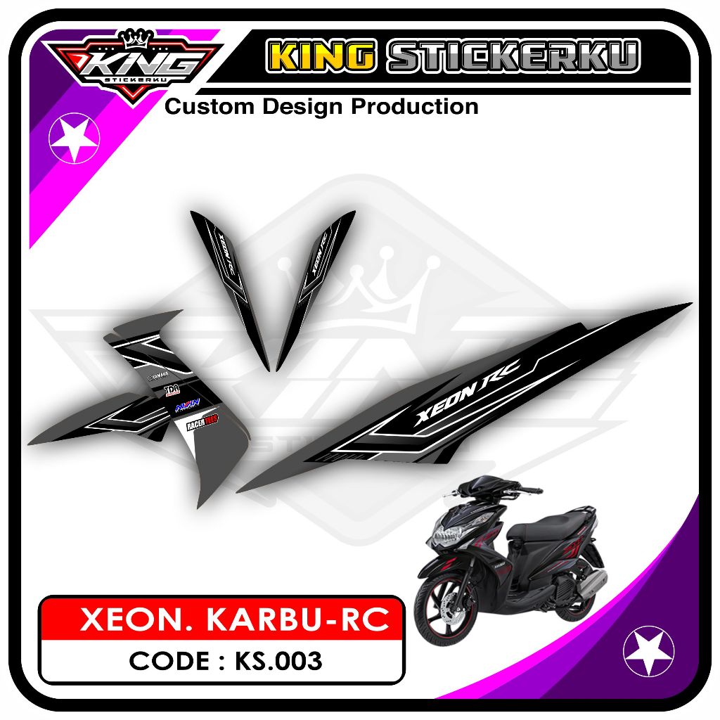 Stiker Xeon Karbu/RC - Decal Sticker Striping Xeon Karbu/RC Motif Racing KS.03