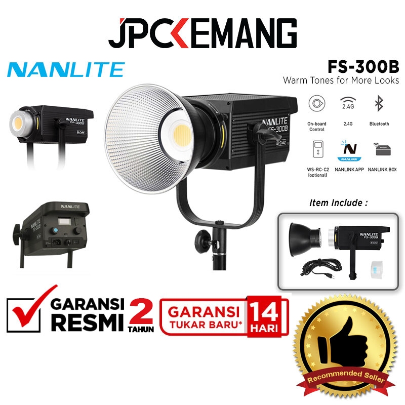 Nanlite FS-300B LED Bi Color Spotlight Lighting Video FS 300 B Garansi Resmi