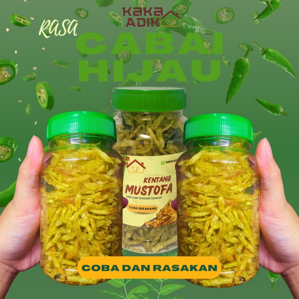 

Kentang Kering Pedas Cabe Hijau 120 Gram I Asli Cabe Hijau I Asli Kentang Pegunungan