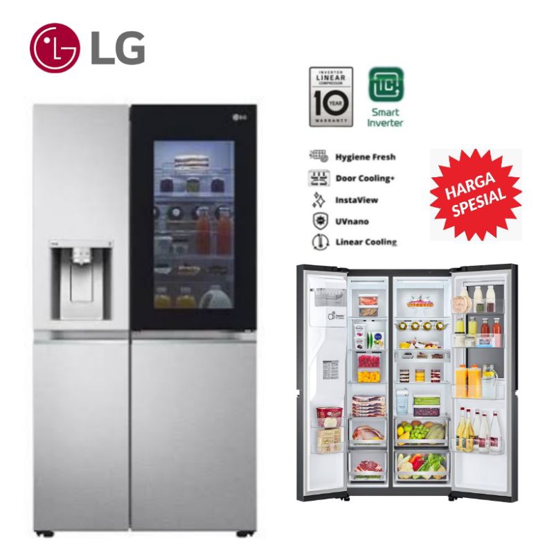 LG KULKAS GCX257CSEW KULKAS SIDE BY SIDE GC-X257CSEW INSTAVIEW TOK TOK