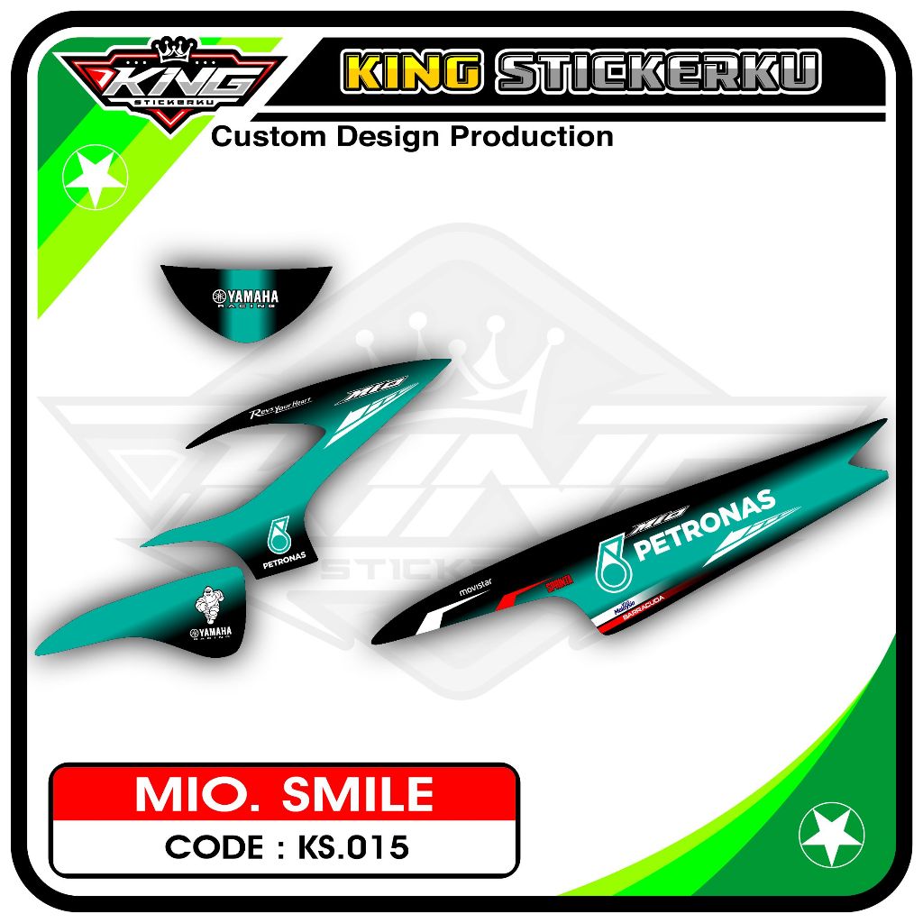 Stiker Mio Smile / Mio Sporty - Decal Sticker Striping Standar Mio Smile Motif Petronas KS.15