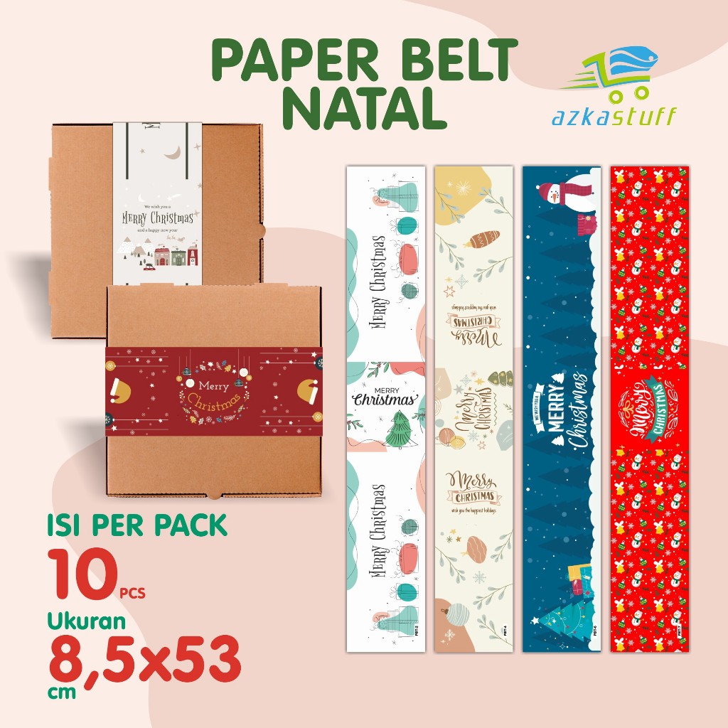 

Paper Belt NATAL / Paper Sleeve christmass / paperbelt hampers natal