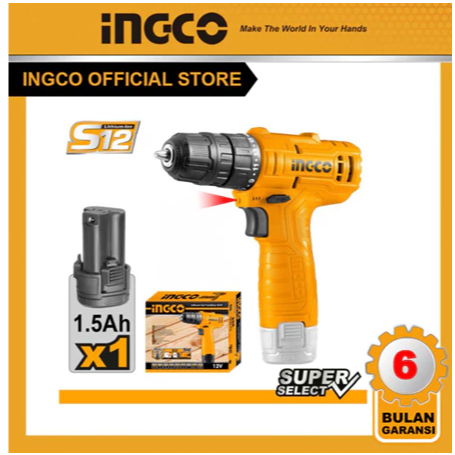 MESIN BOR BATERAI 12V ECO BOR CORDLESS INGCO CDLI12415