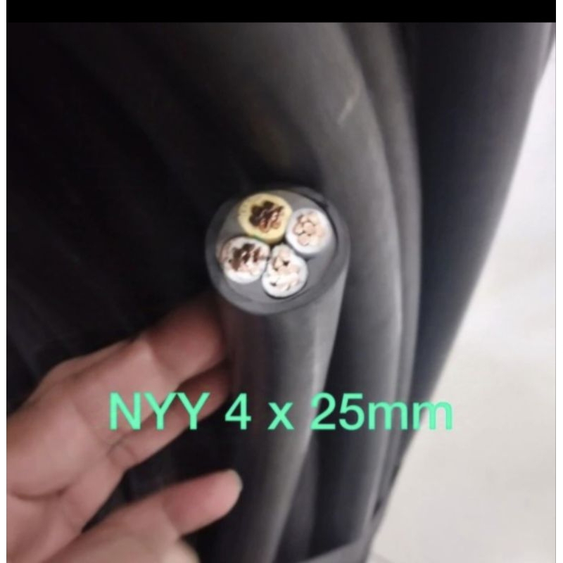 NYY Kawat Kabel Eterna 4x25mm Eterna Hitam bukan Serabut