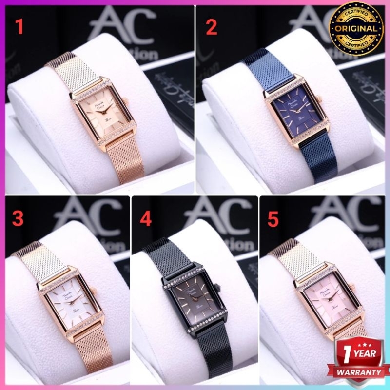 ORIGINAL GARANSI RESMI 1 TAHUN JAM TANGAN WANITA ALEXANDRE CHRISTIE ANALOG CEWEK RANTAI PASIR STAINL