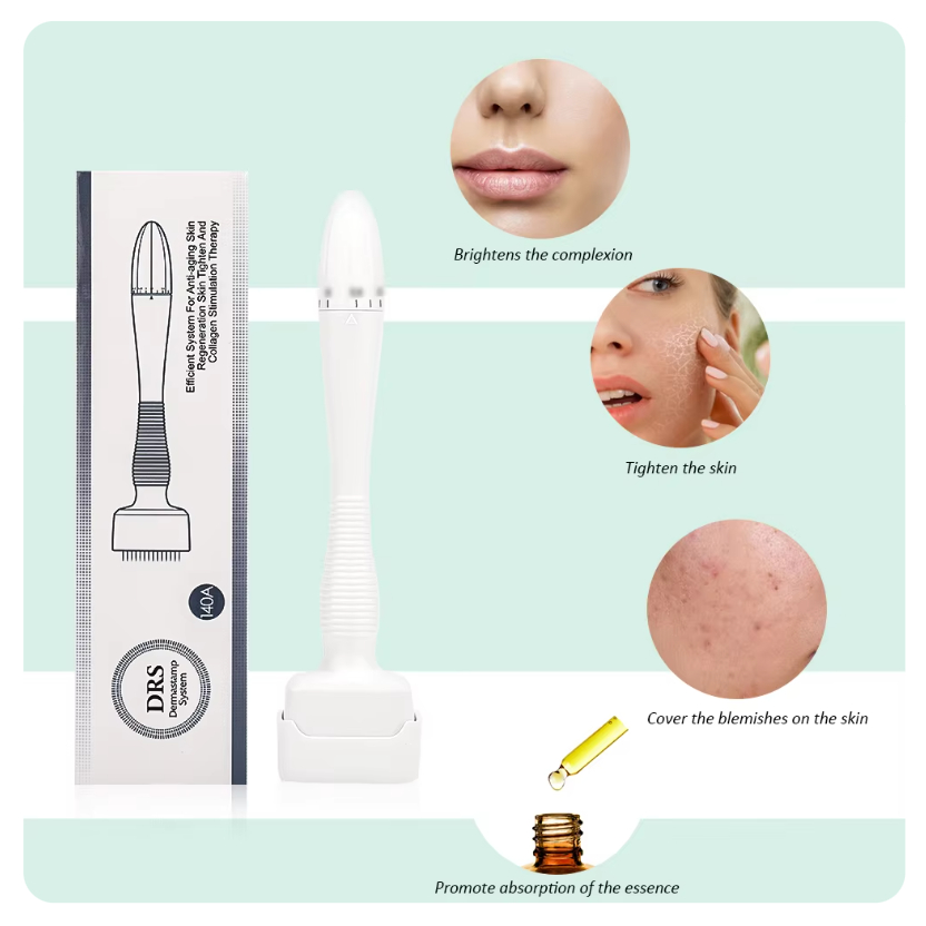New Derma Roller Stamp DRS140A Adjustable Panjang Jarum Microneedle Anti-Aging Kerut Rambut Rontok